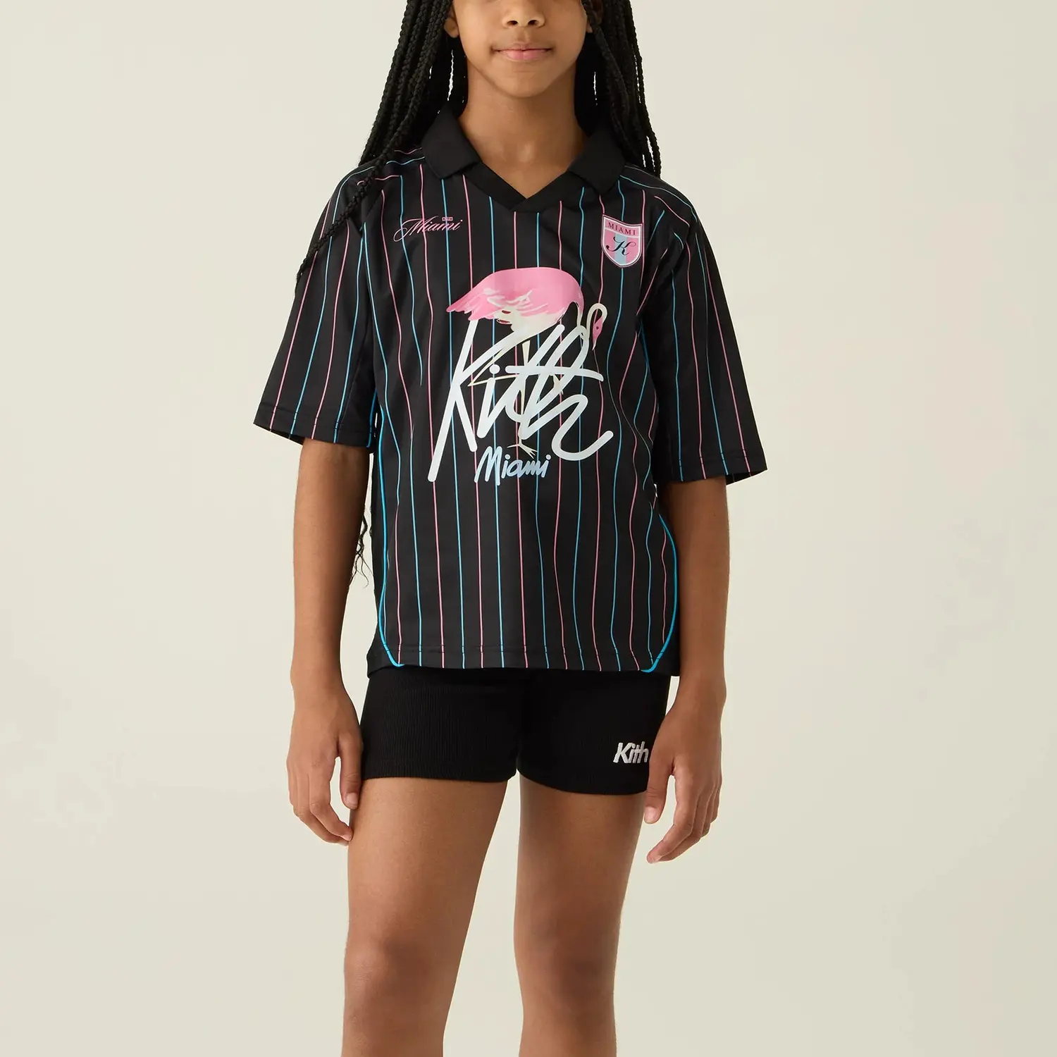 Футболка Kids Miami Soccer для детей 3-7 лет KITH, черный — фото 3