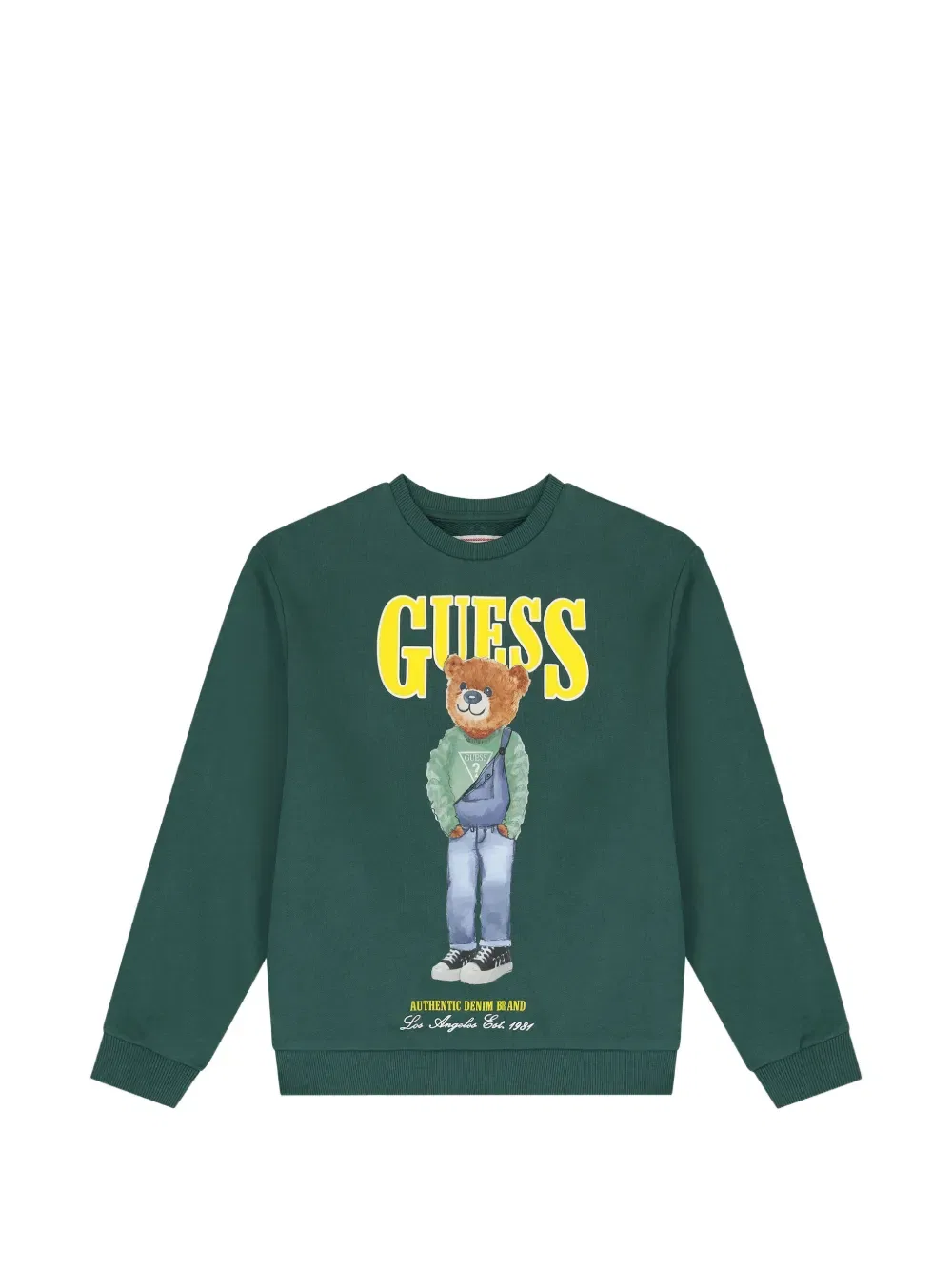 Толстовка с изображением медведя Guess Kids, зеленый