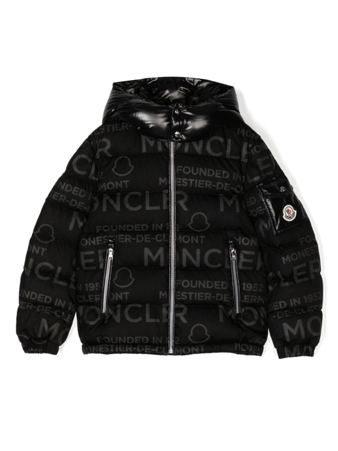 

Moncler Enfant пуховик с логотипом, черный