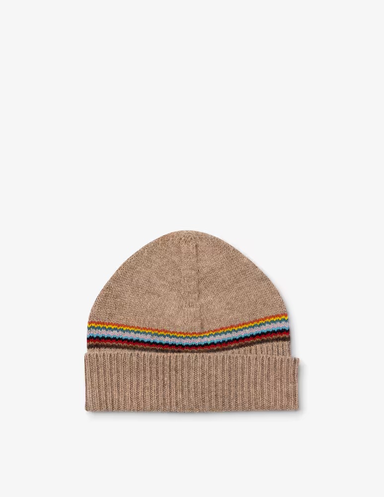 

Шапка-бини с фирменными полосками Paul Smith, бежевый