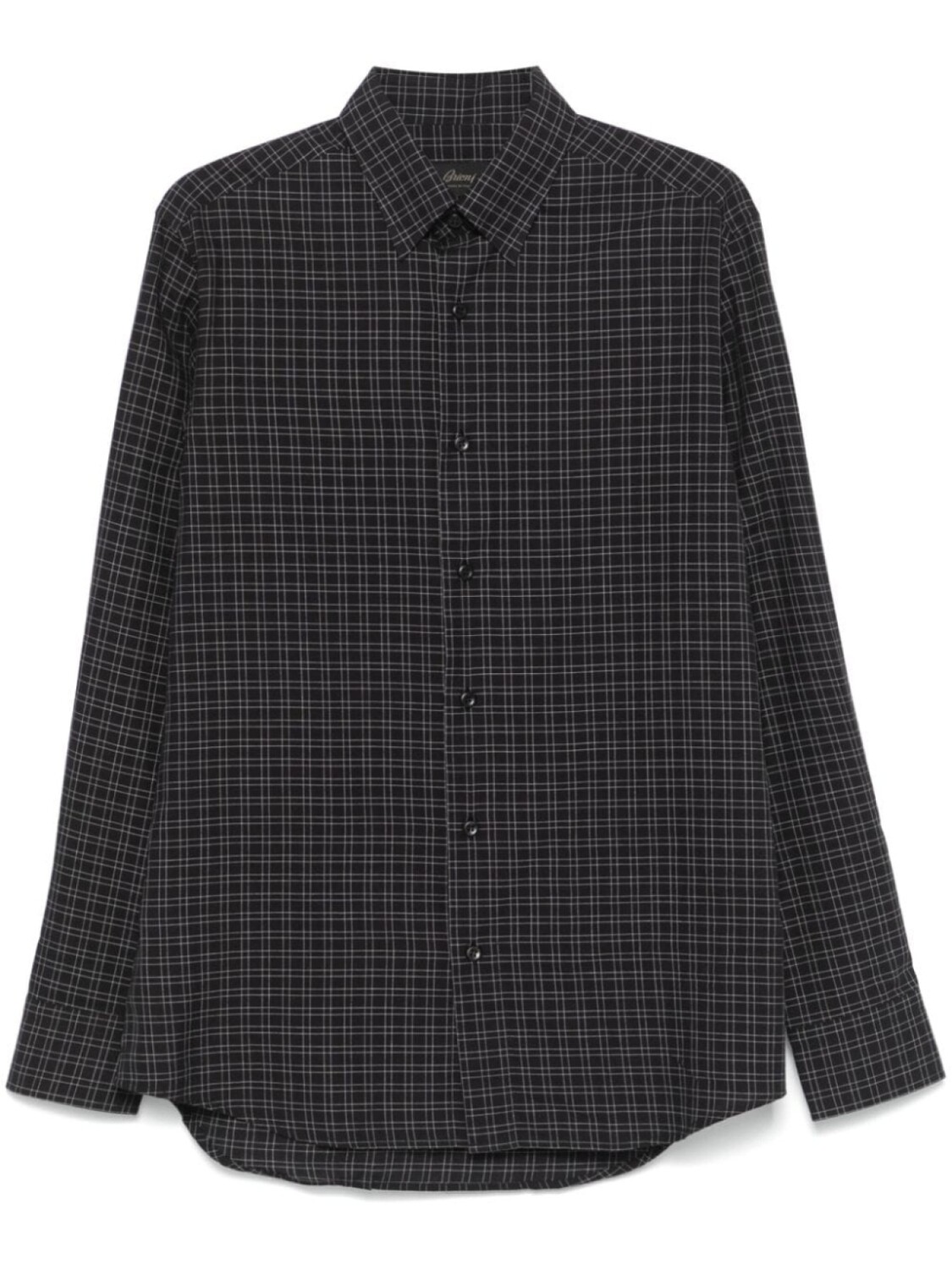 

Brioni клетчатая рубашка, черный