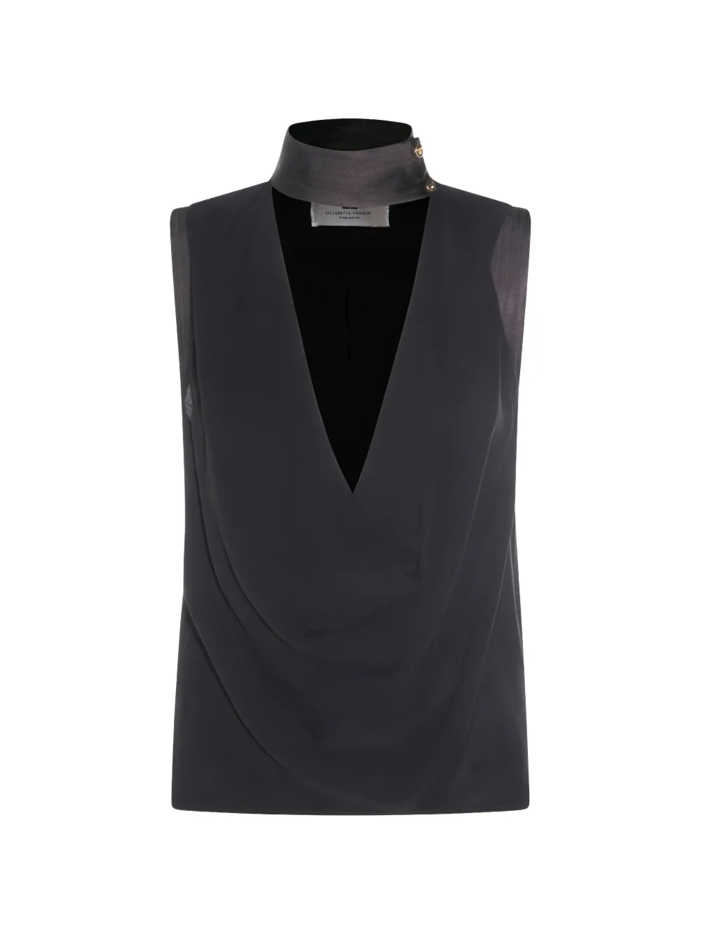 

Топ с V-образным вырезом Elisabetta Franchi, черный