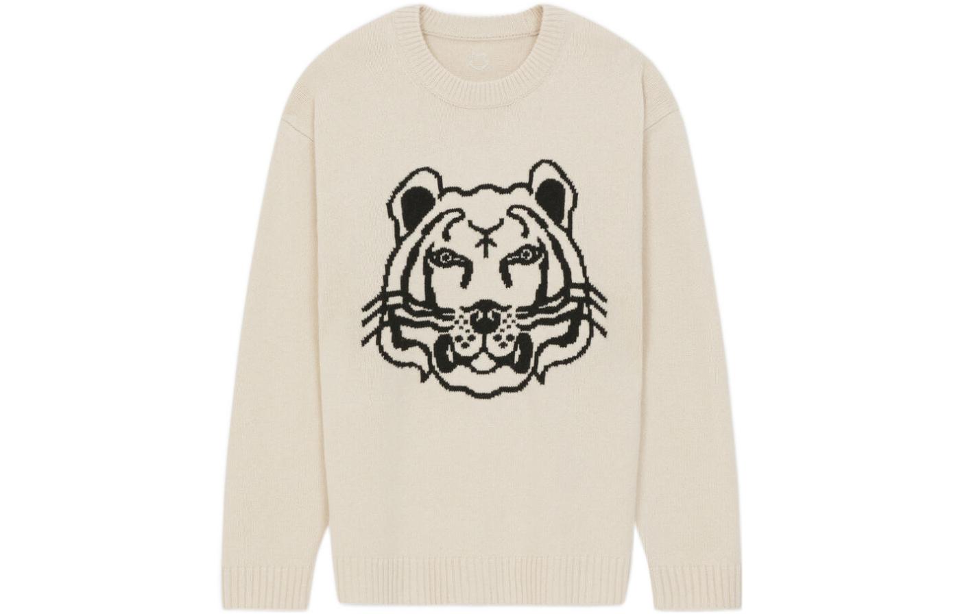

Двусторонний свитер с круглым вырезом K Tiger Kenzo, экрю