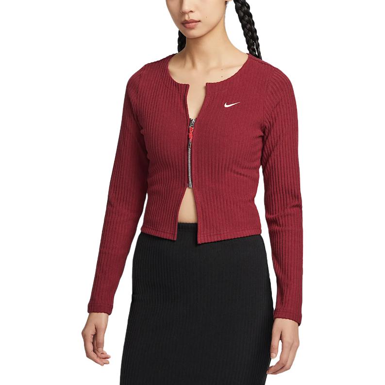 Nike Спортивная одежда Chill Rib вязаный топ Women's Team Red — фото 3