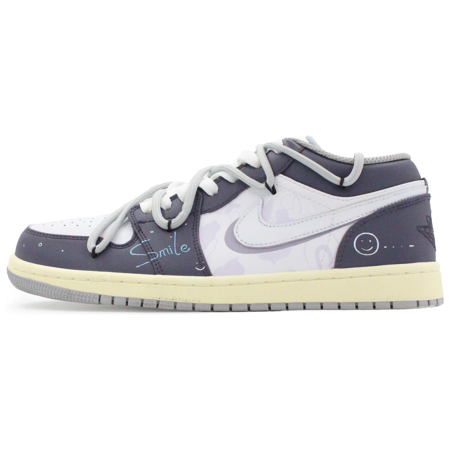 

Кроссовки Air Jordan 1 Vintage Basketball Shoes Men Low-top Grey/white, серый