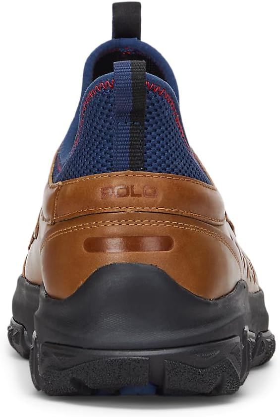 Кроссовки Polo Ralph Lauren Adventure 300lt из кожи и сетки, Tan/Navy/Red — фото 2