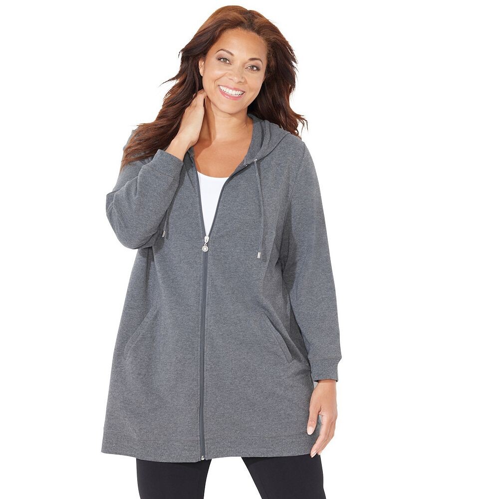 

Женская толстовка из французского махрового трикотажа Catherines Plus Size Good Intentions, цвет Heather Grey