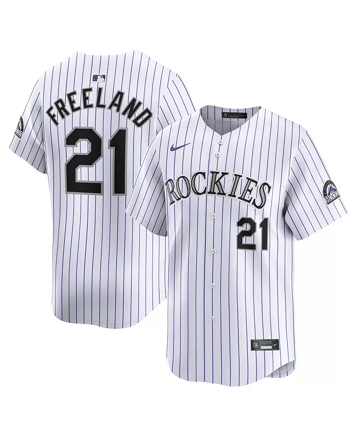 

Мужская белая ограниченная игровая футболка Colorado Rockies с именем Kyle Freeland Nike