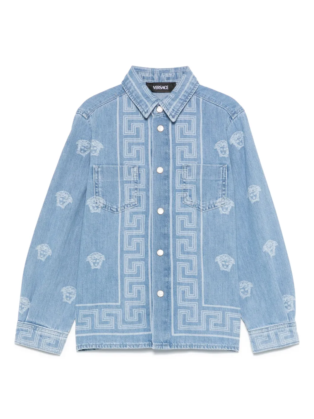 

Рубашка с принтом Medusa Versace Kids, синий