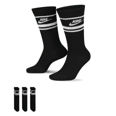 Носки Nike Sportswear Dri-FIT Everyday Essential Crew (3 шт), черный/белый