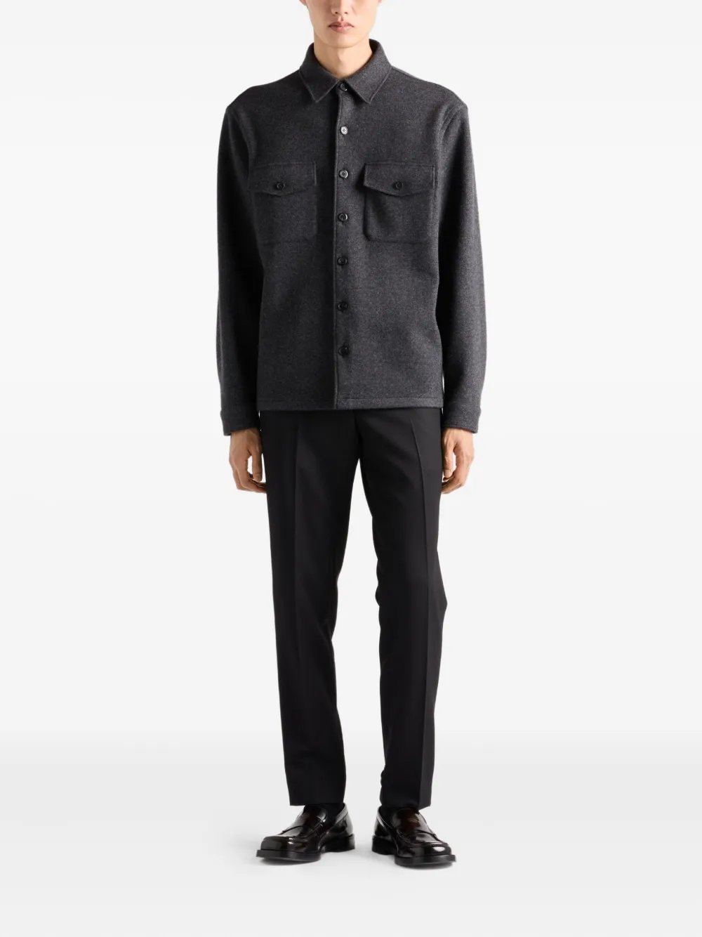 Рубашка Prada из кашемира и шерсти, серый