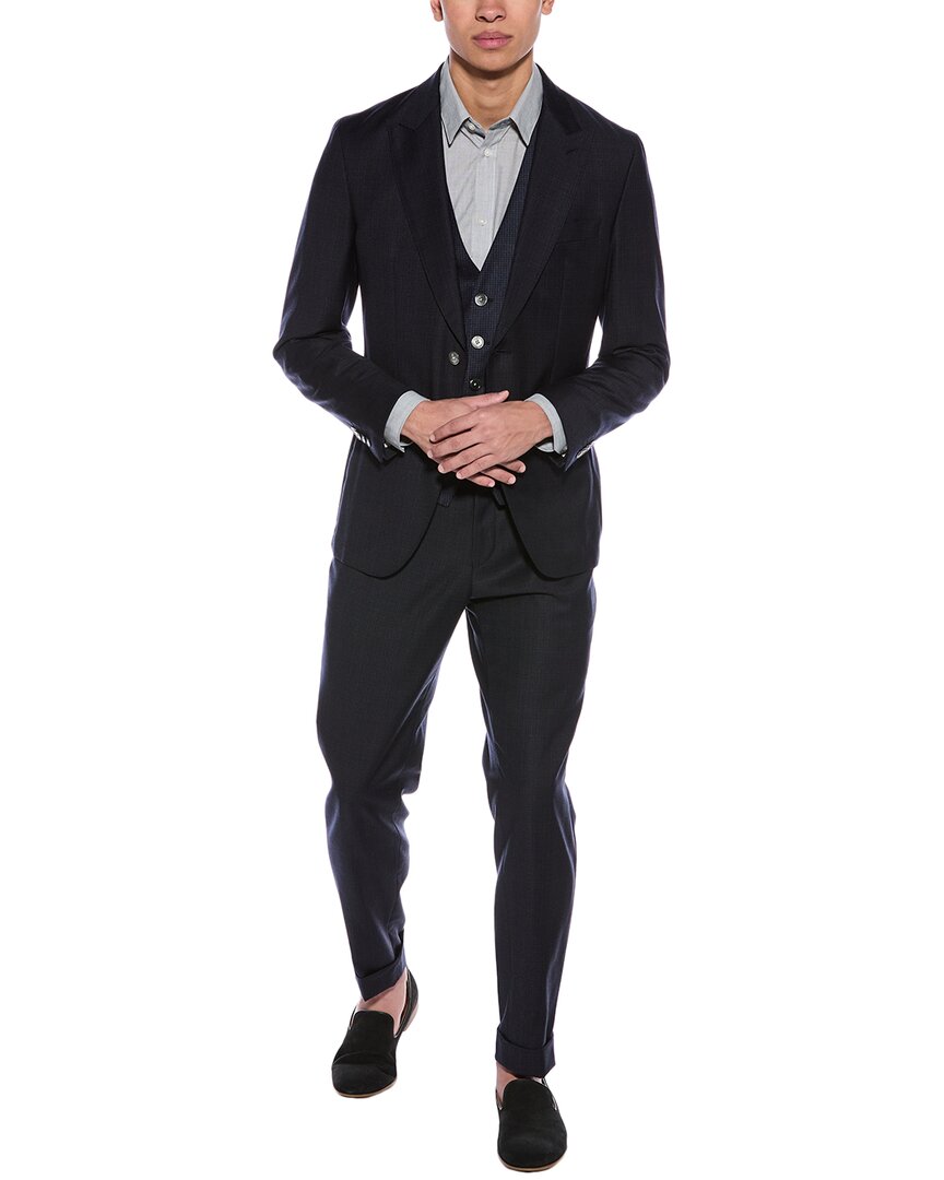 

BOSS Hugo Boss 2-х предметный шерстяной костюм Slim Fit, синий