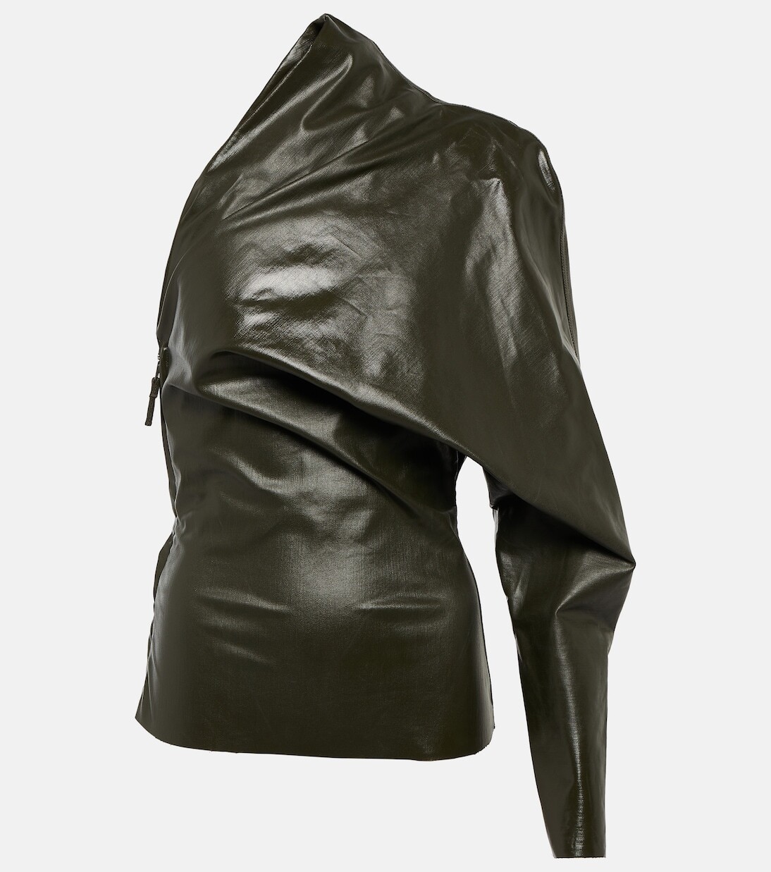

Драпированный топ на одно плечо Rick Owens, зеленый