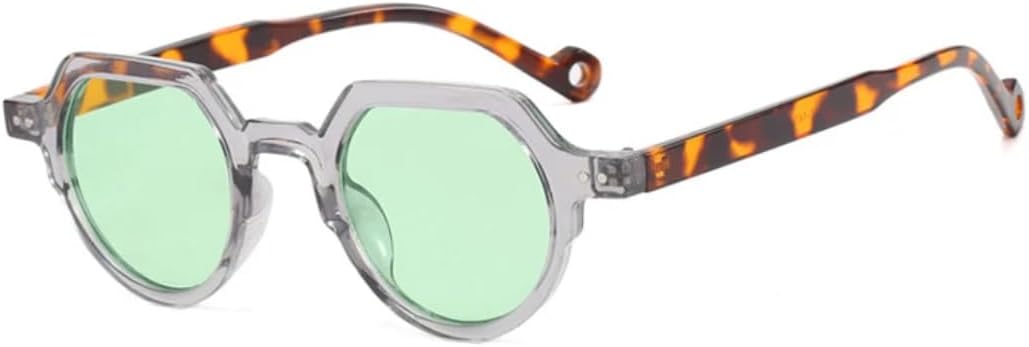 

Солнцезащитные очки с защитой UV400 | Оправа с маленькими круглыми заклепками | Для женщин и мужчин, для занятий спортом на открытом воздухе и вождения DSVIGF, Leopard Green