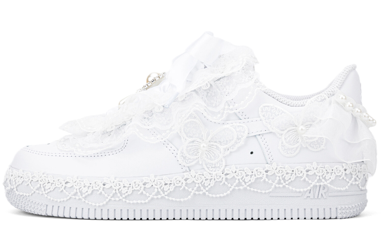 Кастомизированные кроссовки Nike Air Force 1 Skateboarding Shoes Women, белый