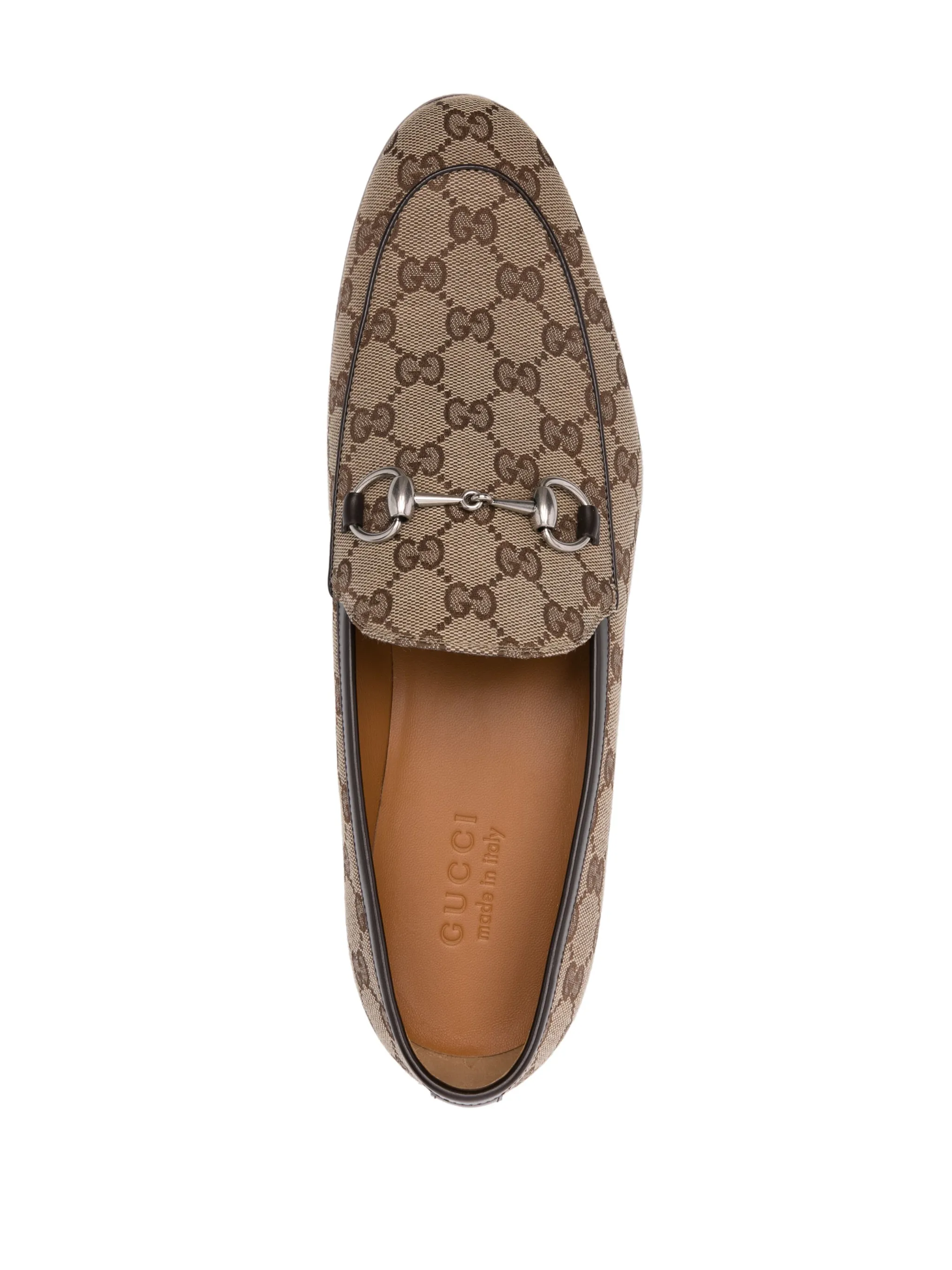 Лоферы с пряжкой Horsebit и логотипом GG Gucci, нейтральный — фото 4