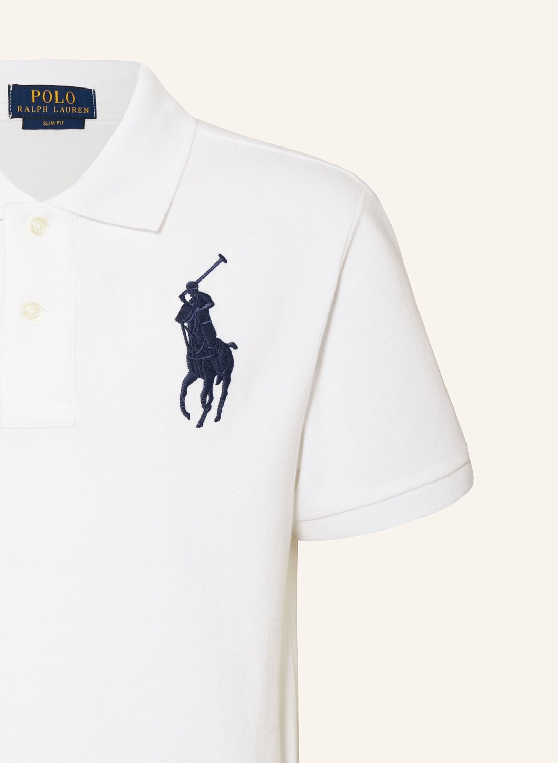 Рубашка-Поло узкого кроя из пике Polo Ralph Lauren, белый — фото 3