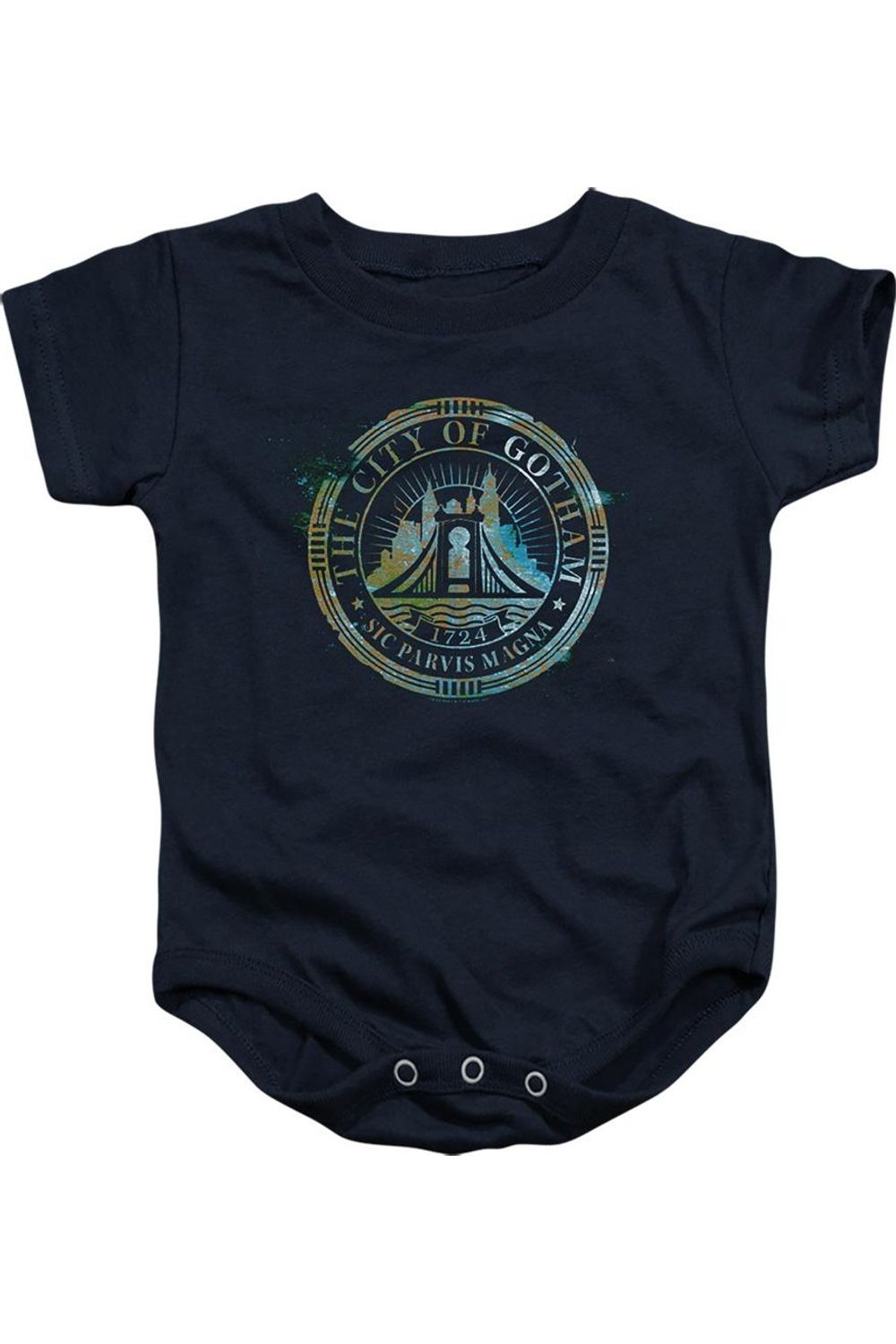 

Детский комбинезон "Бэтмен: Город Готэм" на кнопках Gildan, темно-синий