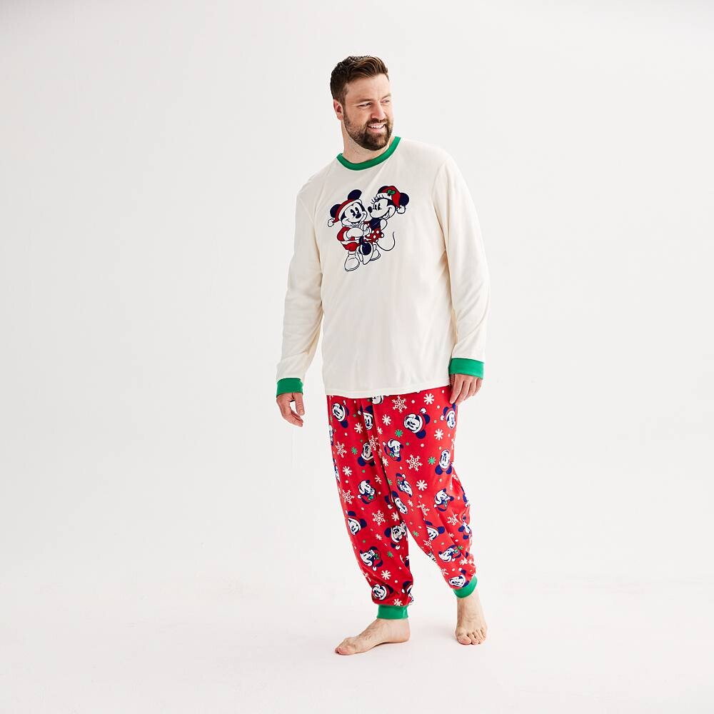 

Большой и высокий пижамный верх и пижамные штаны Disney's Mickey Mouse от Jammies For Your Families Licensed Character, мультиколор