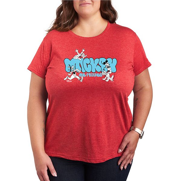 

Футболка с принтом Mickey Mouse & Friends Plus size Disney, Heather Red