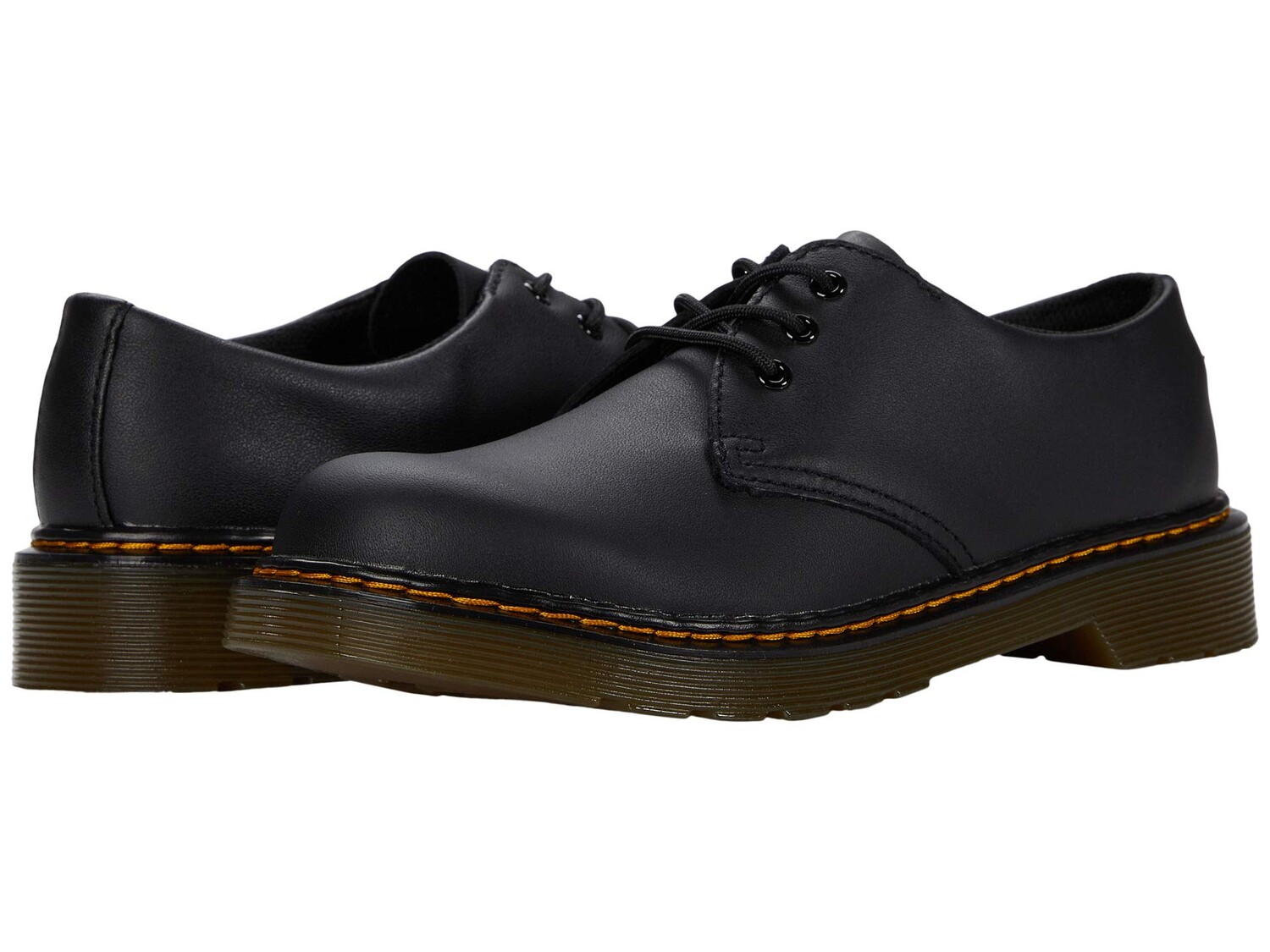 Оксфорды детские Dr. Martens Kid's низкие на шнуровке, черный — фото 2