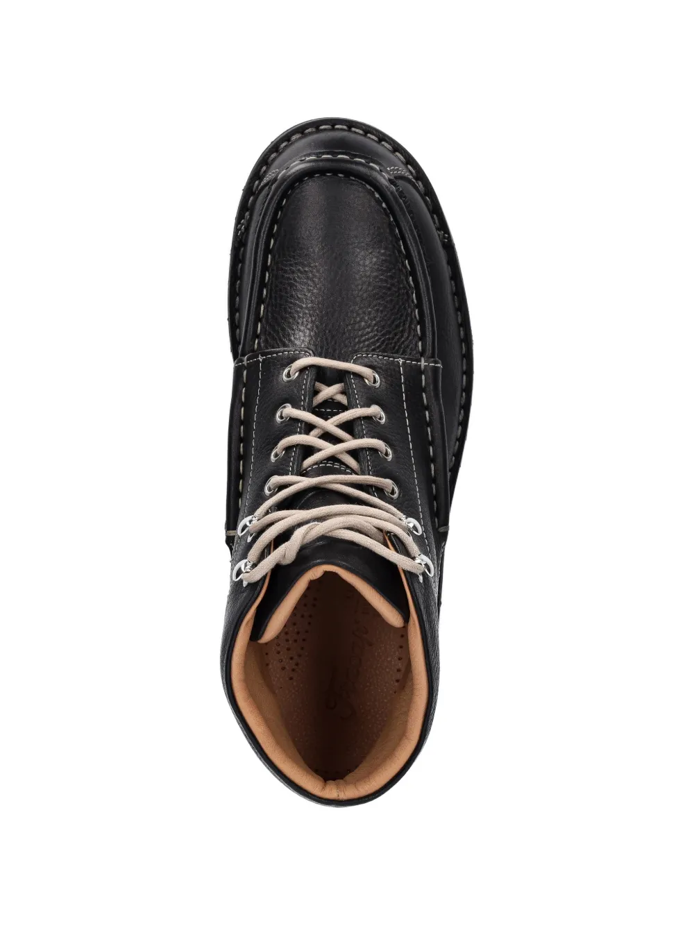 Ботинки на шнуровке с отделкой строчкой Fracap, черный — фото 3