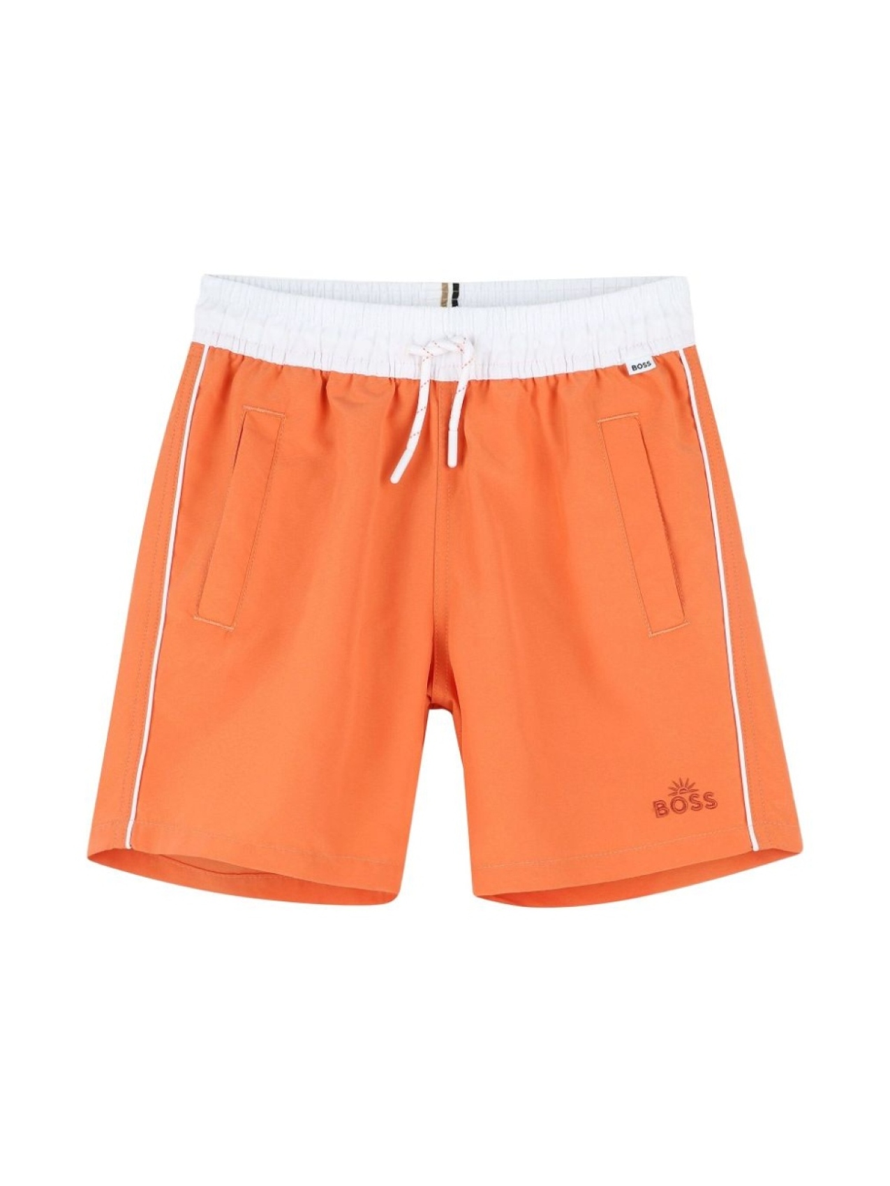 

BOSS Kidswear плавки-шорты с вышитым логотипом, оранжевый