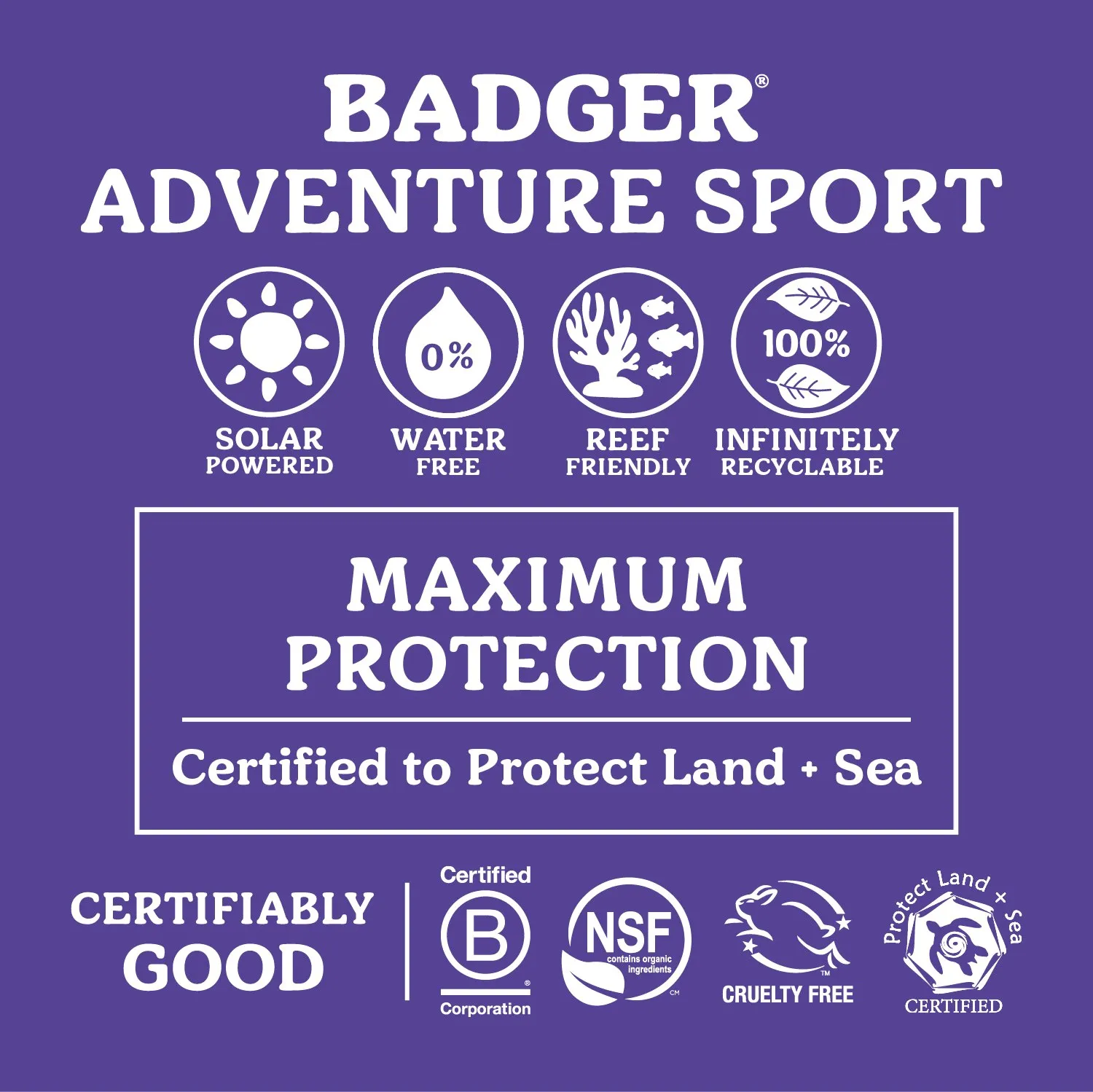 Минеральный солнцезащитный крем для активного отдыха SPF 50 Badger, None — фото 3