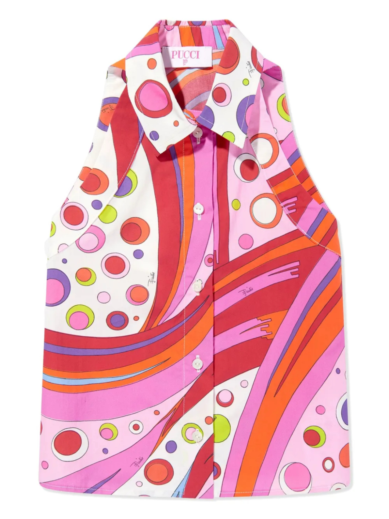 

Топ с принтом Фонтане PUCCI Junior, белый