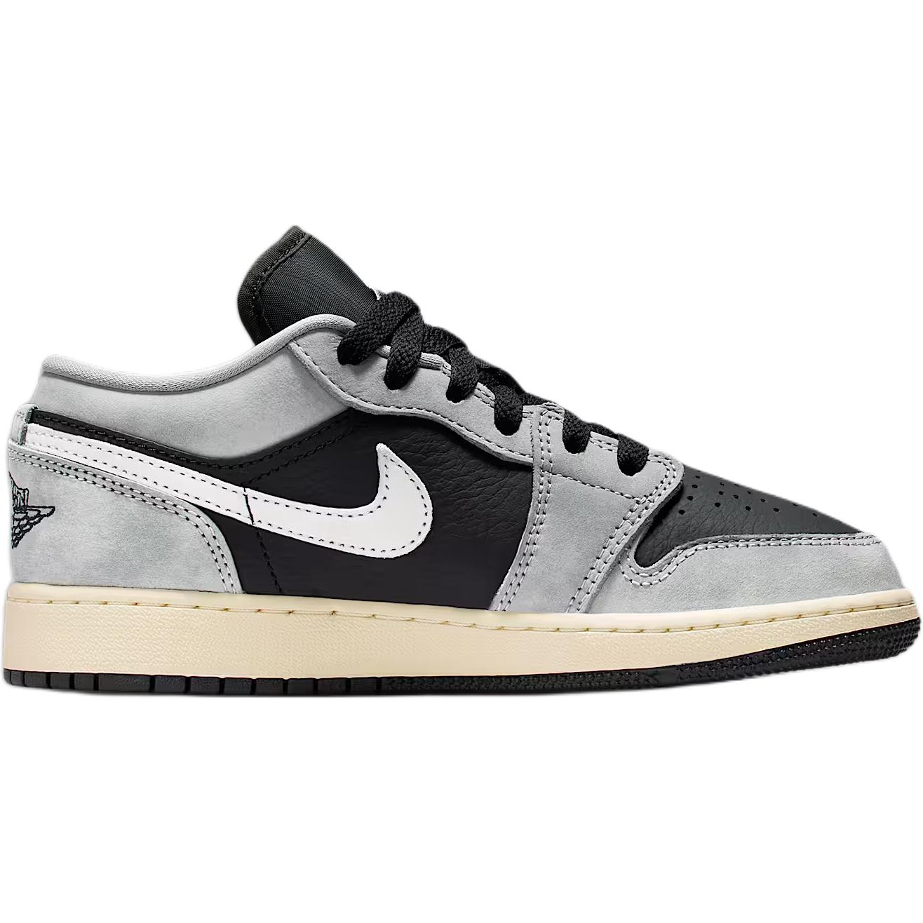 Jordan Air 1 Low top детские скейтбординговые кроссовки черно-серые унисекс — фото 2
