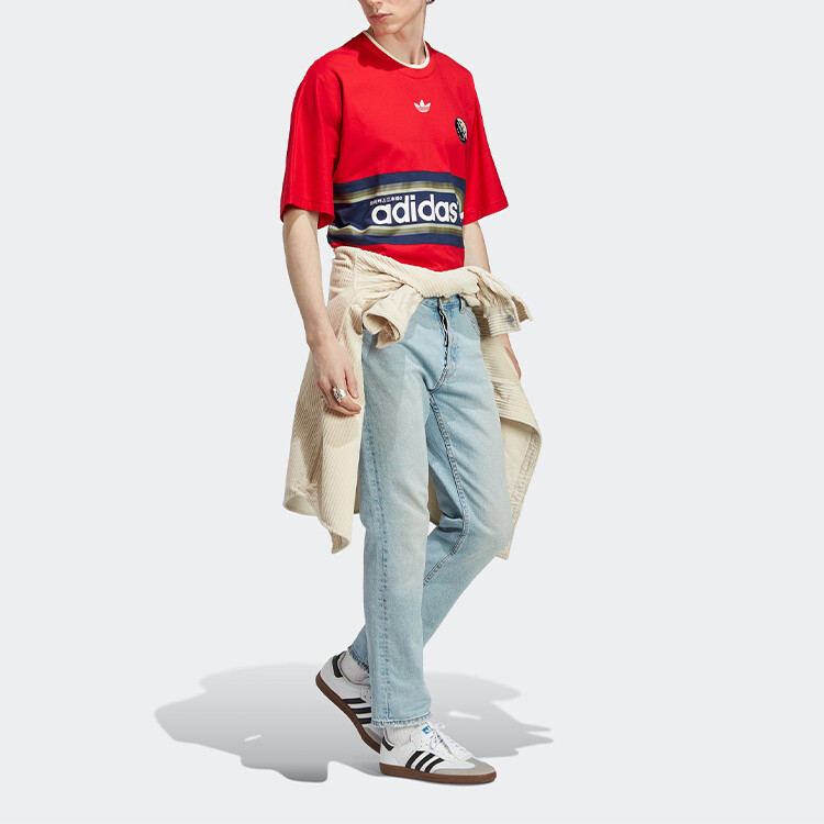 Футболка BLOKEPOP мужская алая Adidas Originals, цвет Scarlet — фото 4