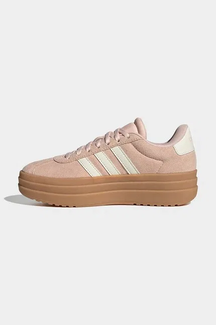 Кроссовки замшевые VL Court Bold Adidas, бежевый — фото 4