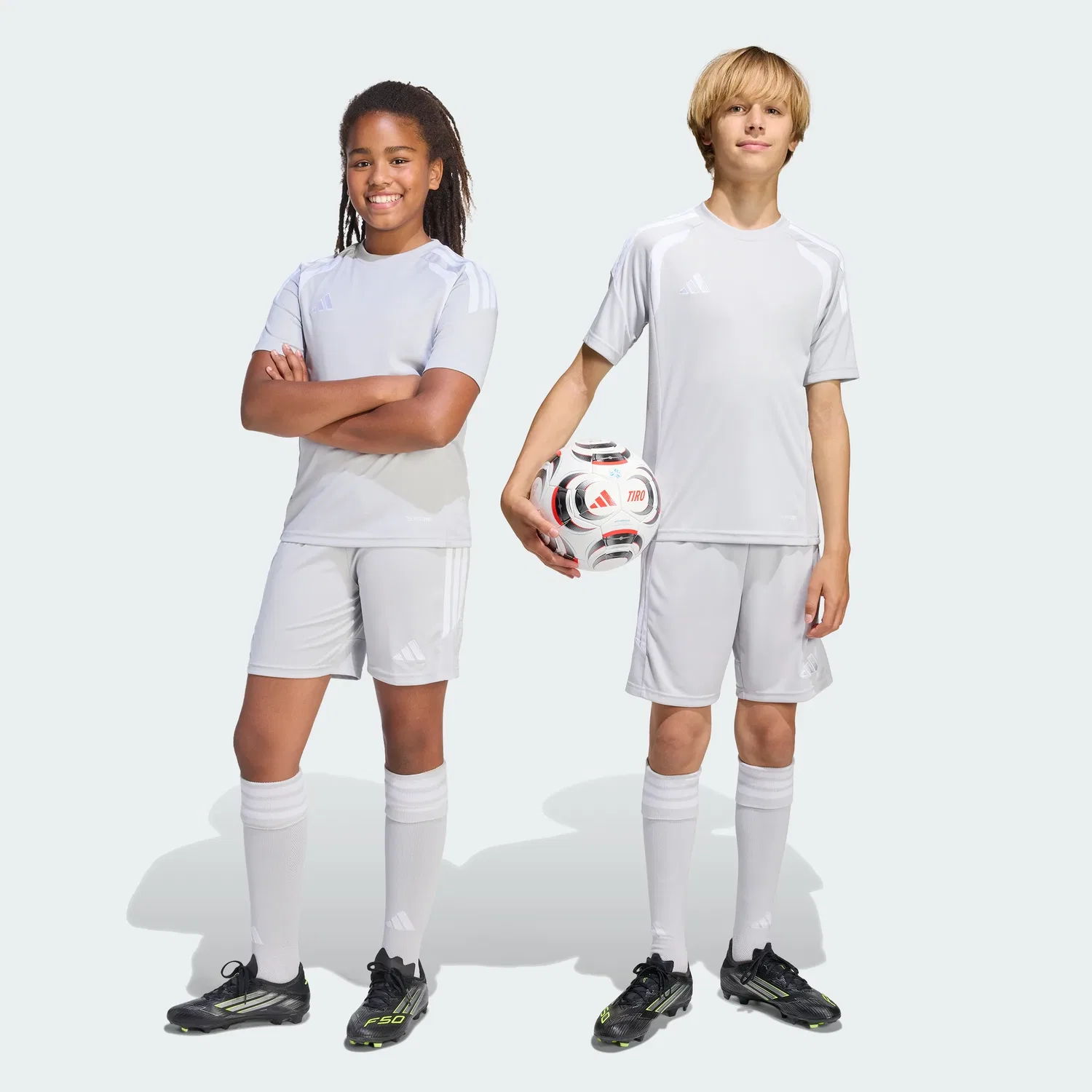 Детские шорты adidas Tiro26 League Kids, Team Light Grey / White