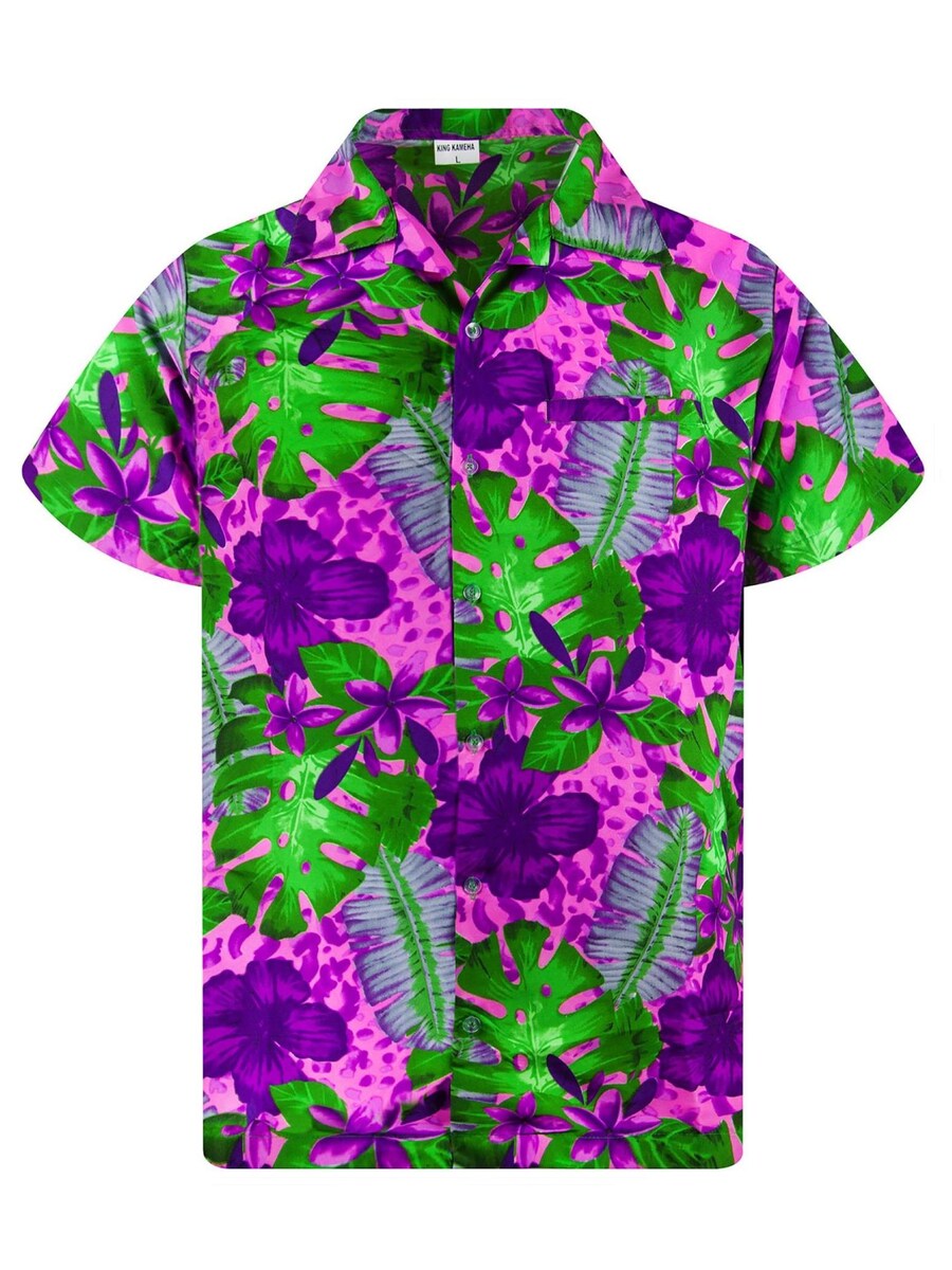 

Рубашка King Kameha Green Purple Flower, розовый