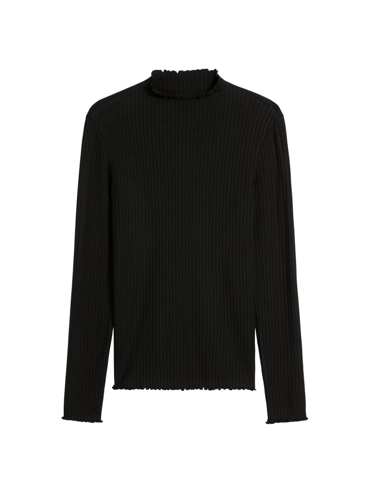 

Marc O'Polo DENIM Приталенная ребристая футболка с длинными рукавами черного цвета