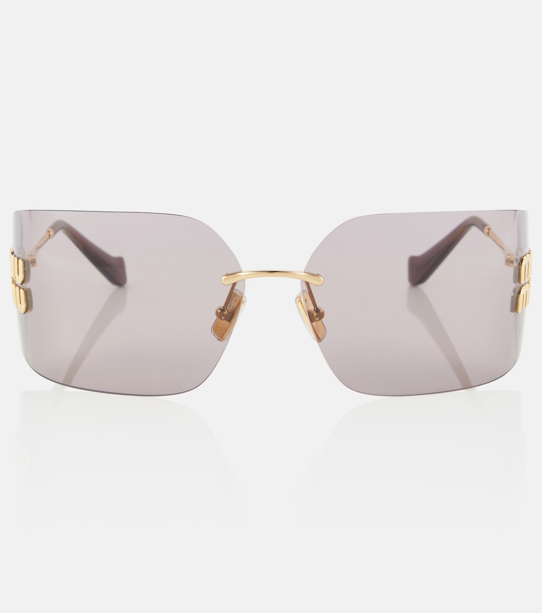 

Квадратные солнцезащитные очки Logo Miu Miu, розовый