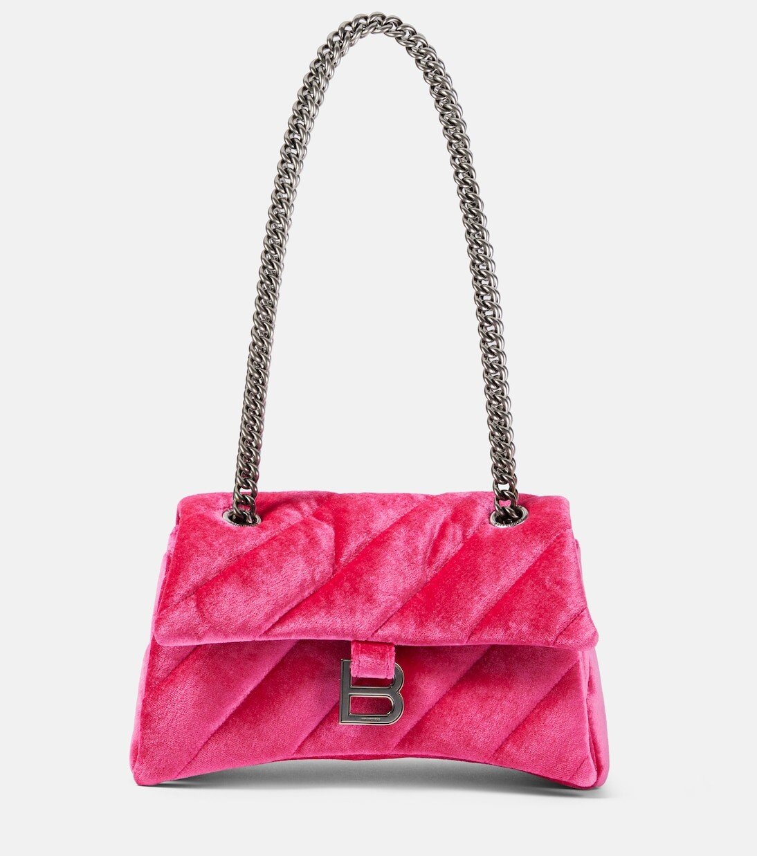 

Маленькая бархатная сумка на плечо crush Balenciaga, розовый