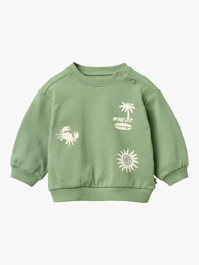 Толстовка Baby Elliot Signature Artwork, зеленая WHEAT