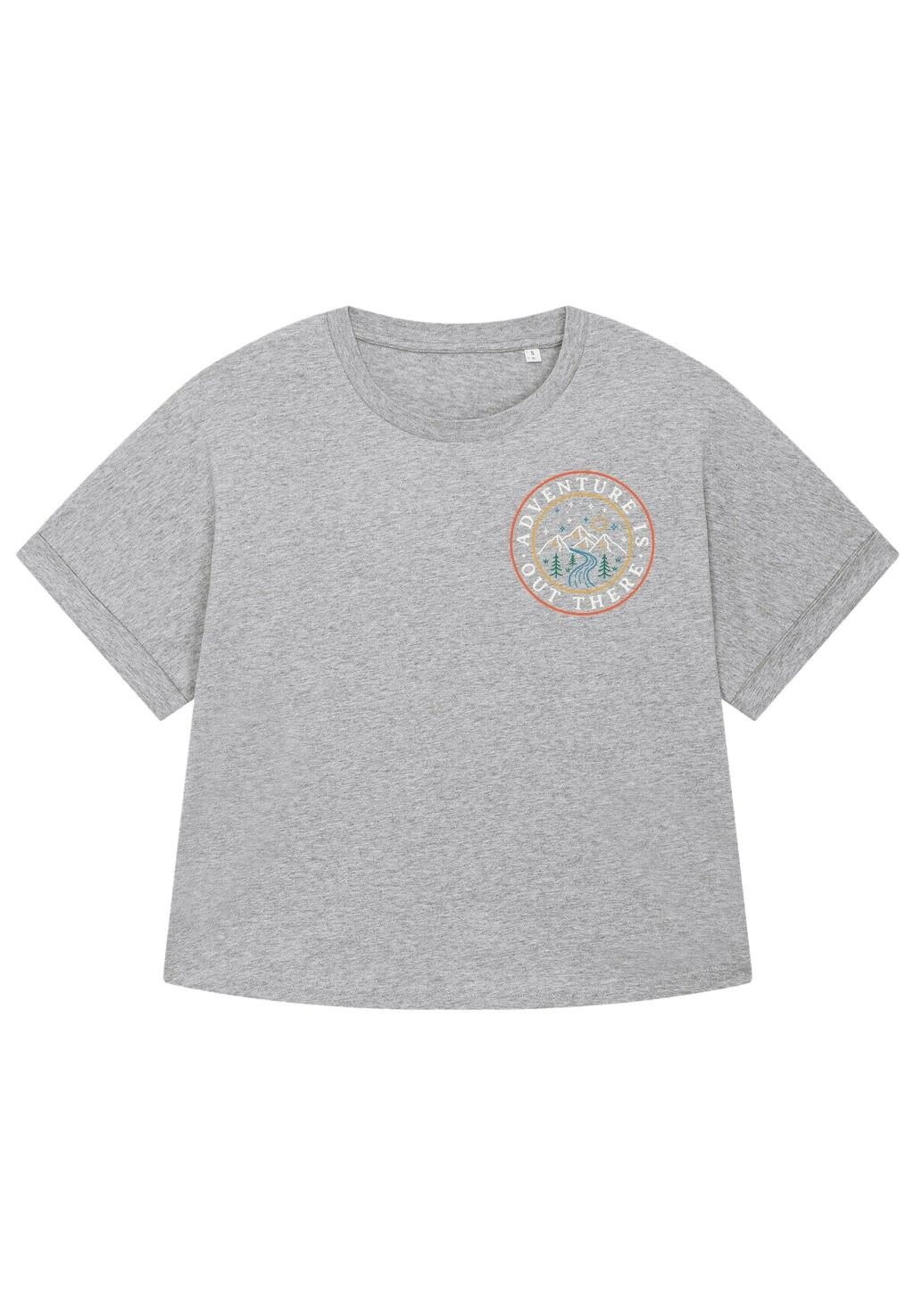 

Футболка с принтом ADVENTURE IS OUT THERE Watapparel, цвет heather grey