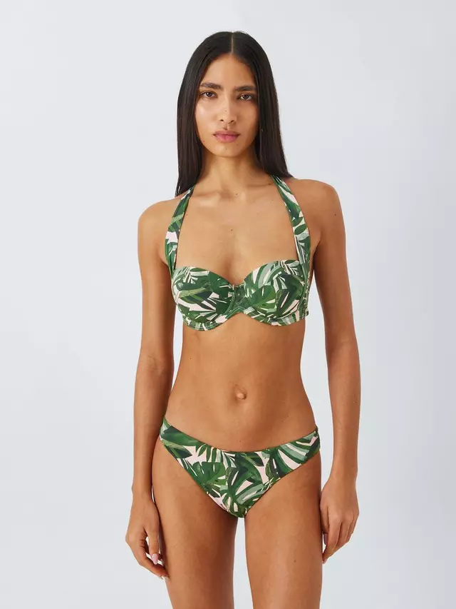 

Низ бикини John Lewis Tropic Palm Print Bikini, хаки