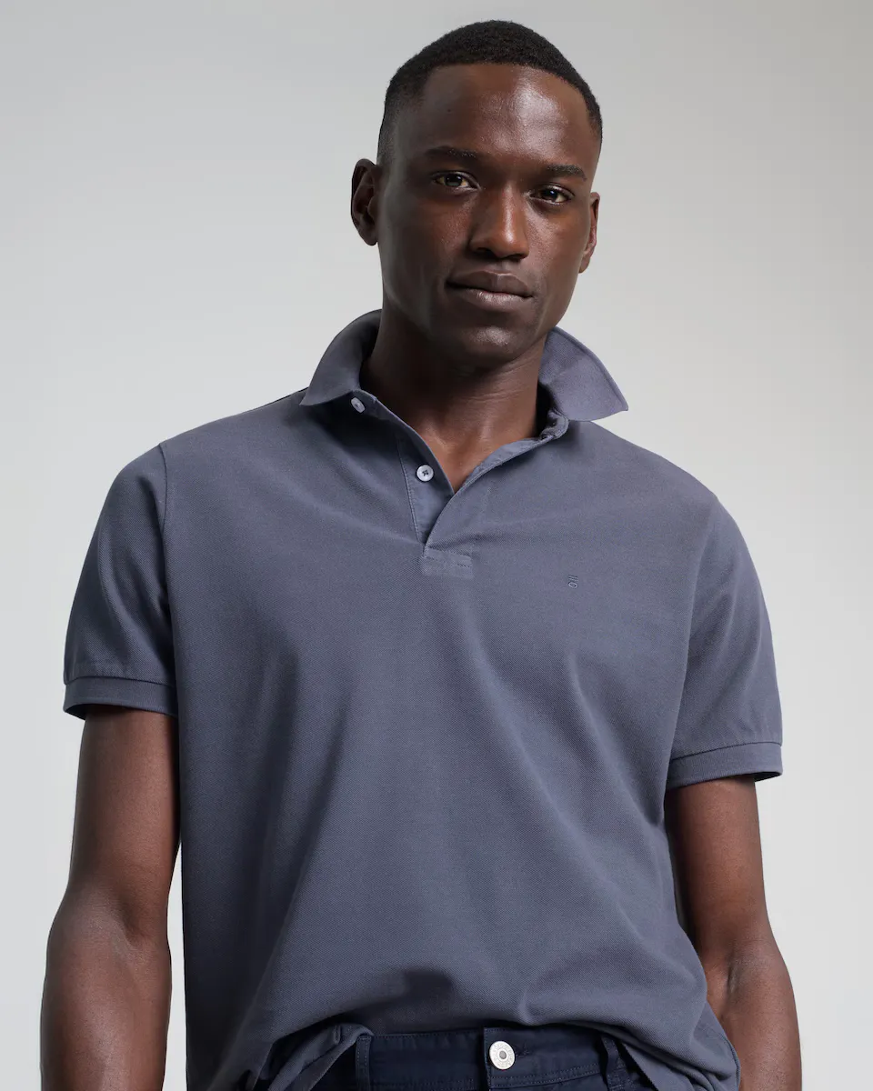 

Мужская поло из пике slim fit PuroEgo, синий