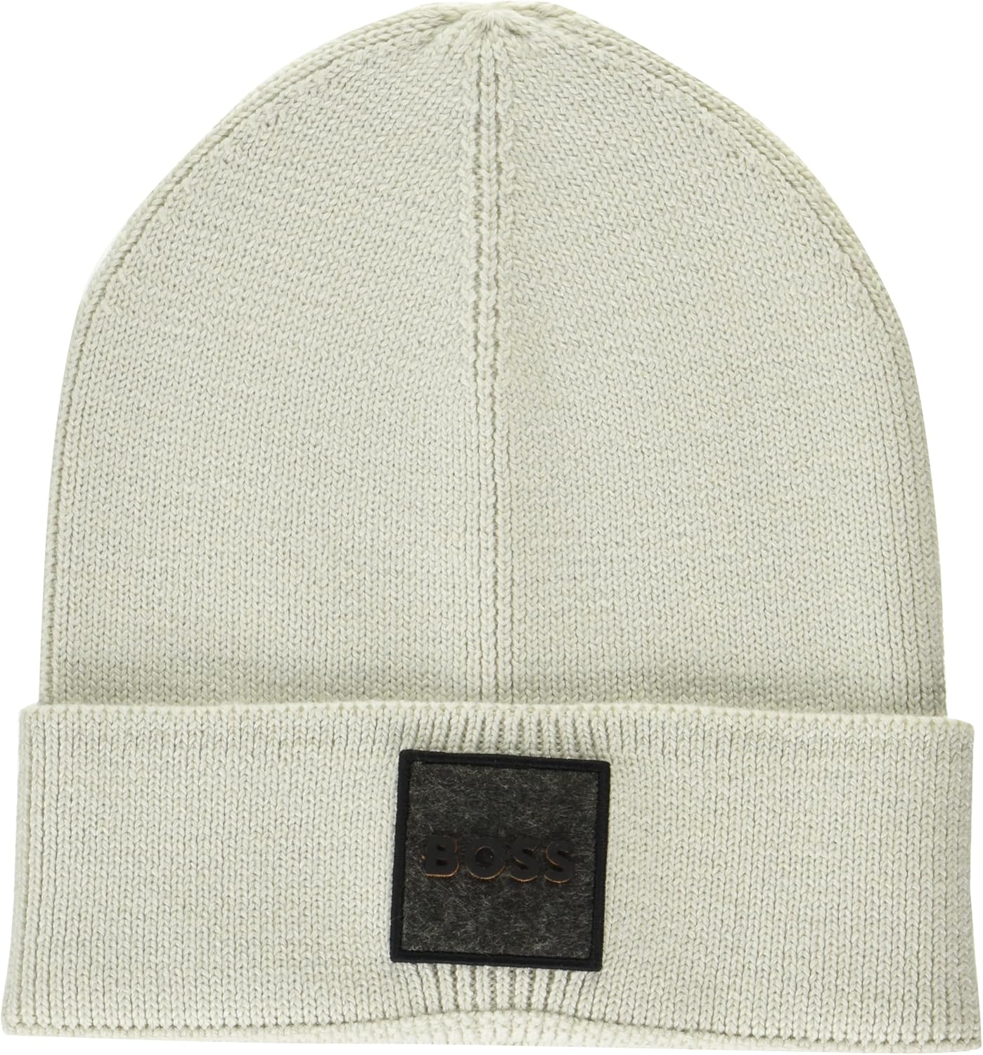 

BOSS мужская ребристая шапка с логотипом из фетра в центре, Pixel Grey