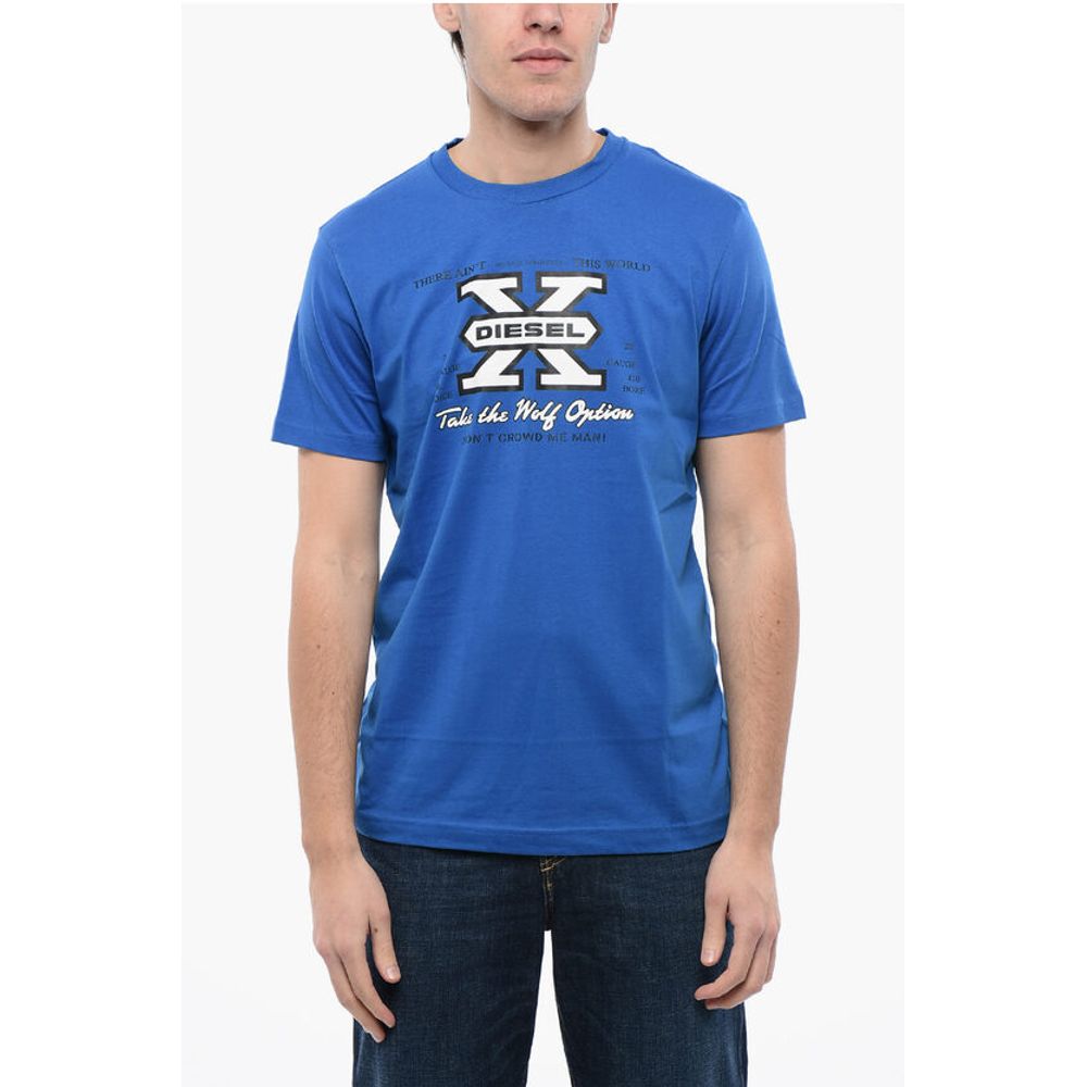 

Футболка T-DIEGOR-K48 из хлопка с круглым вырезом и принтом спереди Diesel, Blue
