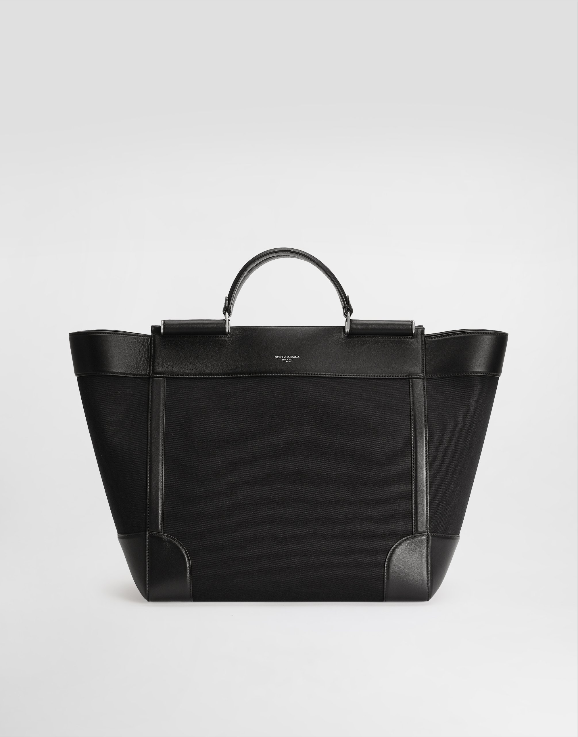 

Сумка из телячьей кожи и панамы Dolce & Gabbana, черный