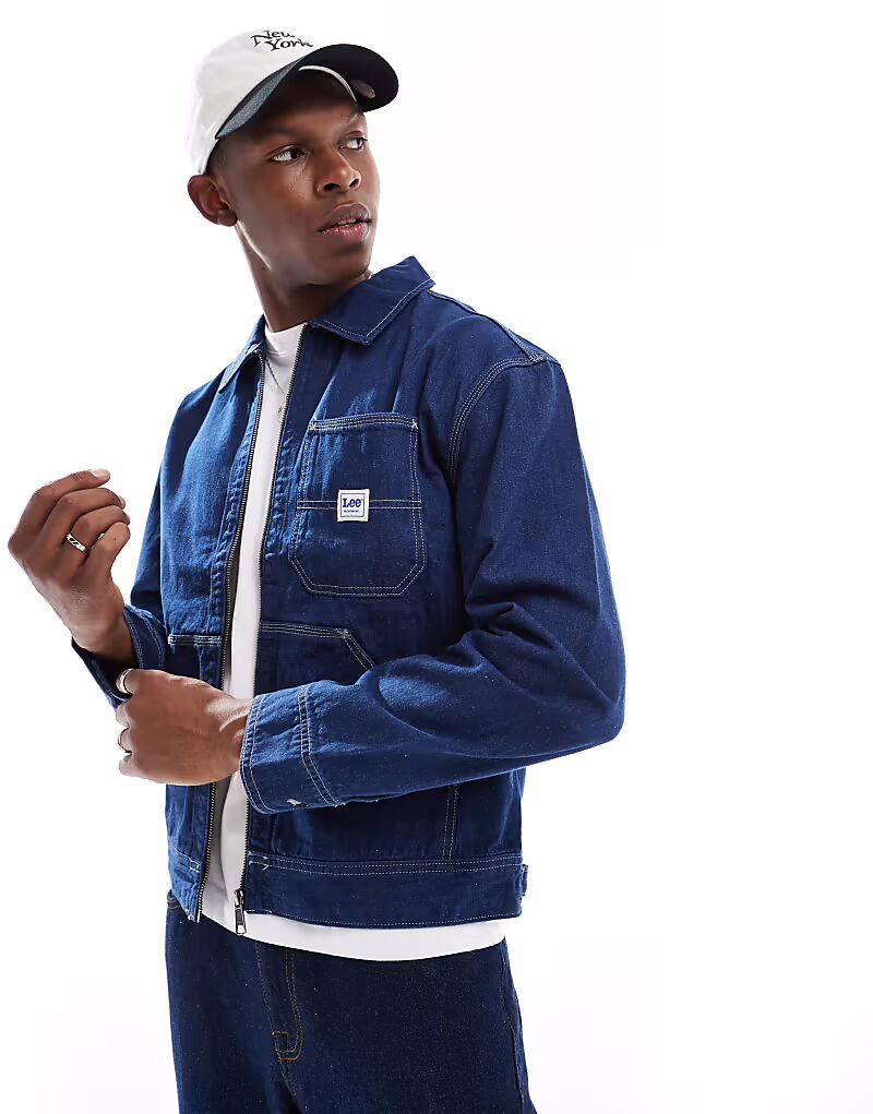 

Куртка джинсовая на молнии Lee Workwear темно-синего цвета
