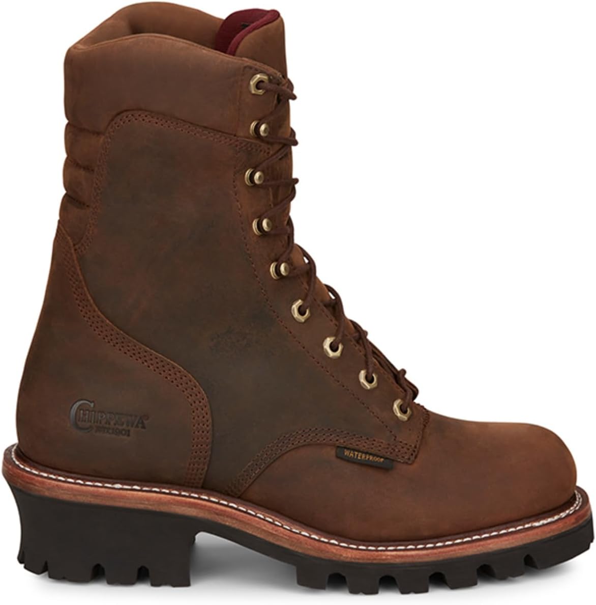 Мужские ботинки Chippewa 59408 SUPER DNA 9'' WATERPROOF INSULATED LOGGER - Прочная кожаная рабочая обувь, противоскользящая подошва, комфортная посадка, Tan — фото 2