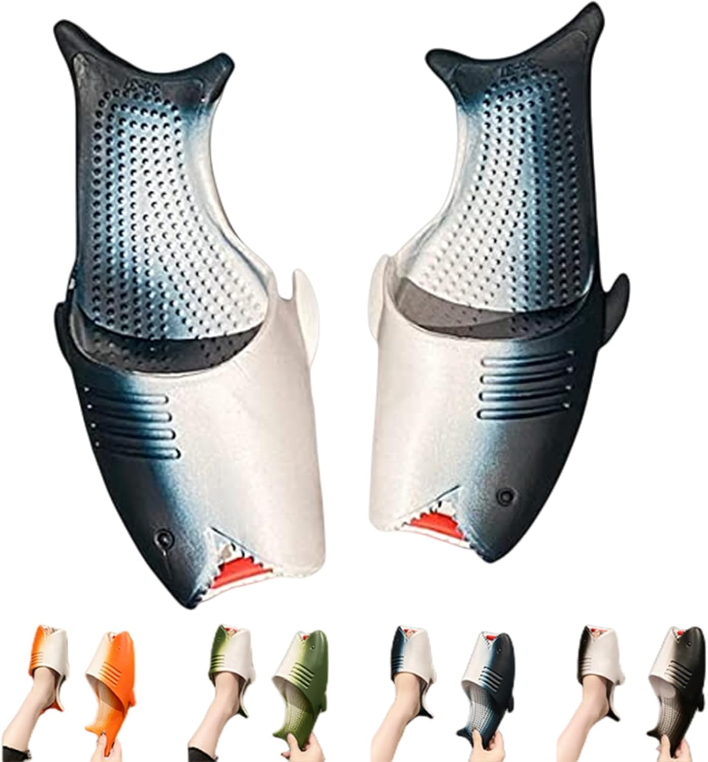 

Тапочки Buyoem в виде рыбок, шлепанцы в виде акул, сандалии в виде окуней, тапочки с животными, унисекс, нескользящие, с открытым носком, тапочки для душа, для дома и улицы, синий