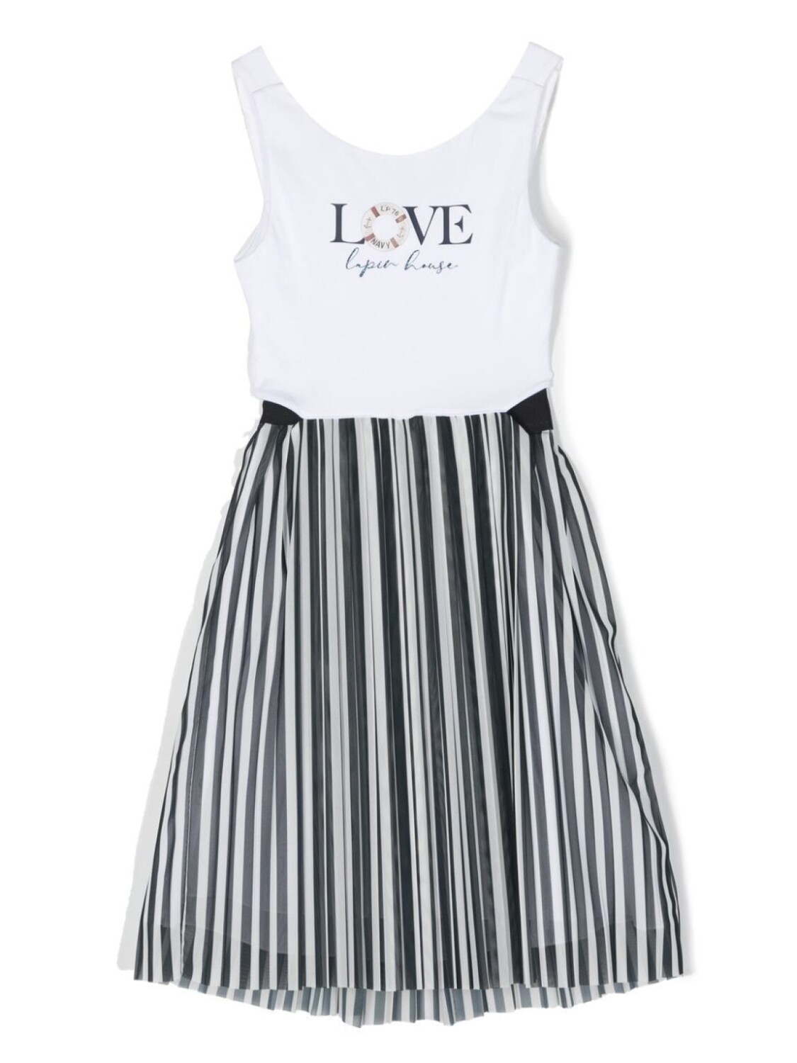 

Lapin House полосатое платье Love без рукавов, белый