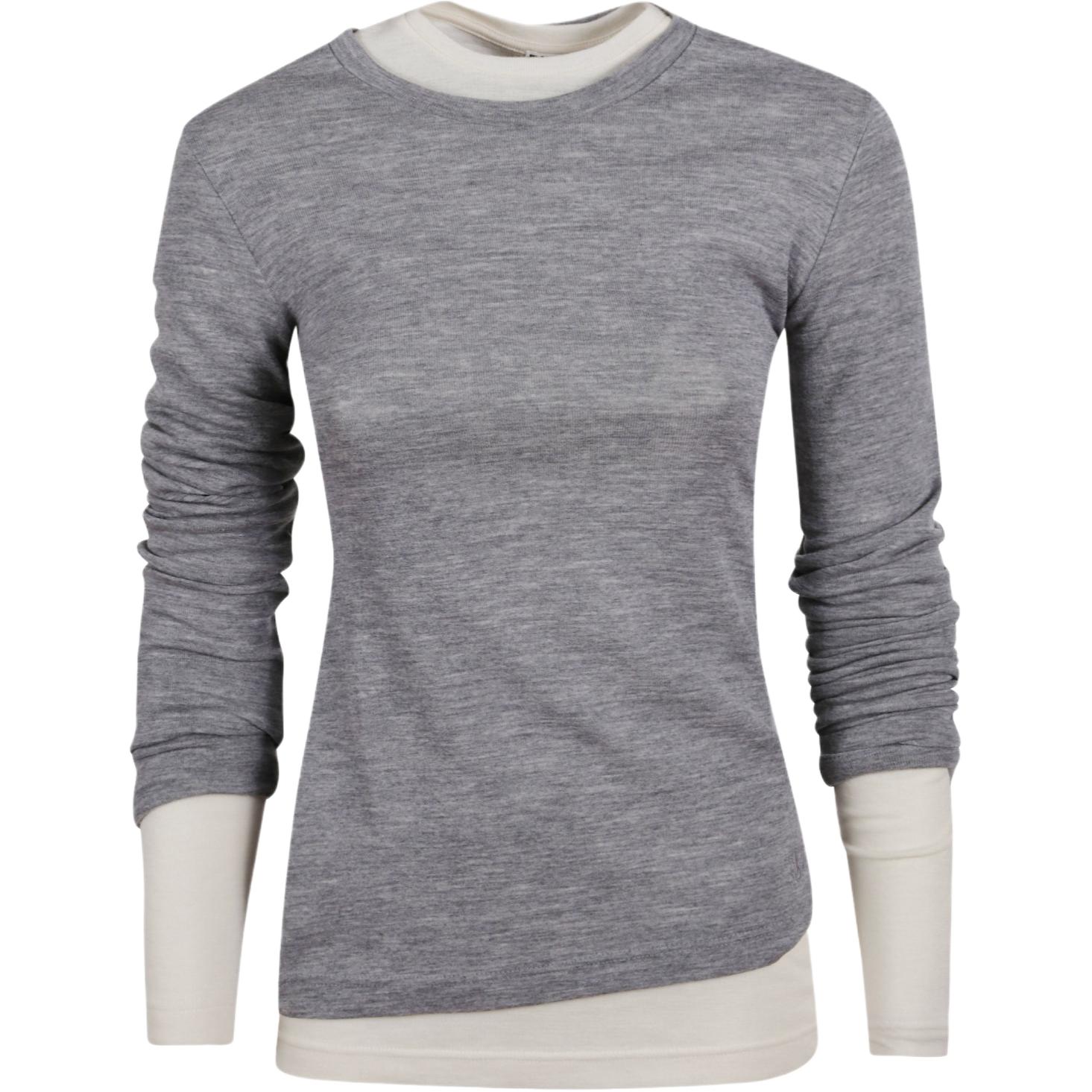 

JIL SANDER Футболка Women's Gray Crew Neck Mock Two Piece, Бежевый, JIL SANDER Футболка Women's Gray Crew Neck Mock Two Piece