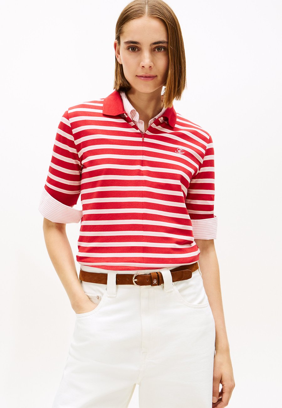 

Поло Tommy Hilfiger SCRIPT ZIP, Primary Red/Bonita Pink/Calico Stp/Red